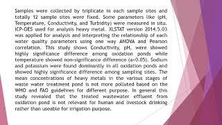 Analysis of Physico Chemical Properties and Bacteriological Loads of Waste Water Effluent from Oxida
