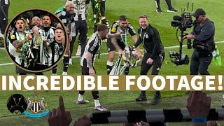 Captain Bruno PUSHES Howe Into Newcastle Crowd! AMAZING & Extensive Carabao Cup Celebrations!!