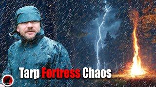 When the Storms Arrive - Heavy Rain Camping with a MASSIVE Fire