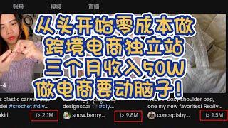 新手零成本做跨境电商独立站，三个月收入50W，做电商要动脑子！