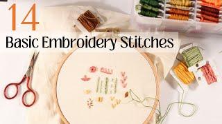 14 Basic EMBROIDERY STITCHES