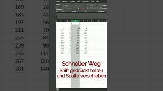 Excel Spalten schnell vertauschen und verschieben - #shorts