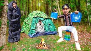 Camping gadgets in deep jungle night survival challenge