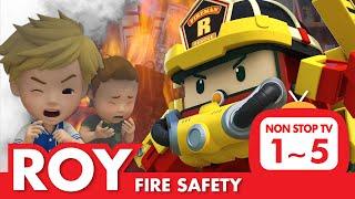 Fire Safety Full Episodes│01~05 Episodes│ROY's Safety Series│Safety Episodes│Robocar POLI TV