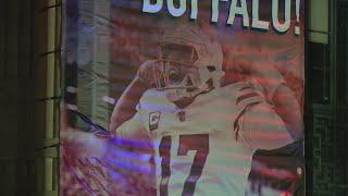 Banners on display in Buffalo celebrate the Bills' 5th straight AFC East title