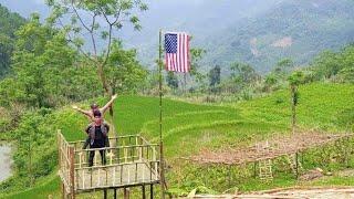 How To Build Bamboo House, make an elevated resort hut, couple living in nature. Ep20