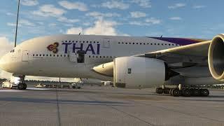 Thai Airways A380 parking at Bangkok Airport [BKK]