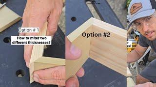 How to miter two boards with different thinknesses