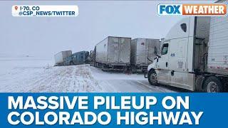 Large Collision on I-70 in Colorado Due to Winter Storm Conditions