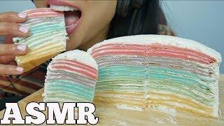 ASMR CREPE CAKE *homemade (SOFT EATING SOUNDS) NO TALKING | SAS-ASMR