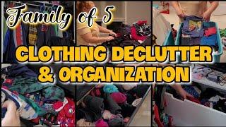 MASSIVE CLOTHING DECLUTTER & ORGANIZATION | Family of 5 Clothing Purge | Hand me down organization