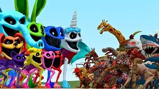 ALL DRAGON SMILING CRITTERS POPPY PLAYTIME CHAPTER 3 Vs ALL ZOOCHOSIS MUTANT ANIMAL In Garry's Mod