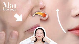 Face Yoga|How to Get Rid of Nasolabial Folds, Laugh Lines!  Effective Face Yoga Exercises