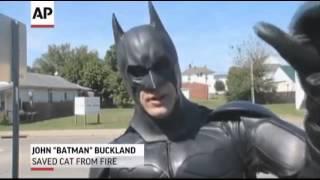 Batman and Capt. America Rescue Cat From a Fire in WV