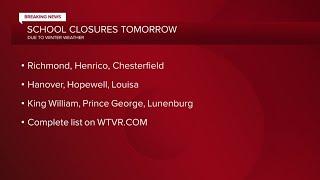 Winter storm closes Central Virginia schools Thursday