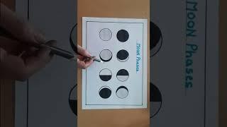 Moon Phases Drawing | Easy Drawing #viralvideo #shorts #art #creative #youtubeshorts #drawingforkids