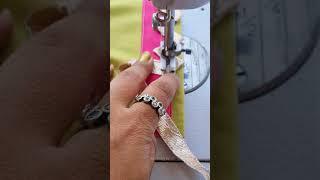 Sewing Tips And Tricks For Making A Beautifull Design Using 9 mm Golden Gota Patti #Shorts #Morni