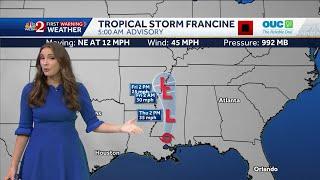 Tracking the Tropics: Tropical Storm Francine, Tropical Depression Seven, invests and more