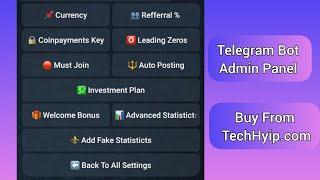 Telegram investment bot Advance admin panel 2024