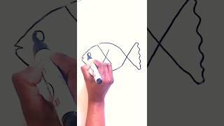 How to draw a Fish from XX letter|Fish drawing easy| Letter Drawing| #shorts #viral #youtubeshorts