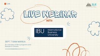 Join us this weekend for an overview of IBU's programs!