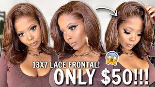  $50 Lace MELTS into SKIN! No FAKE Scalp NEEDED! DITCH The BALD CAP! 13X7 Frontal NO Glue No Gel