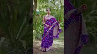 Pure Silk Handwoven Banarasi Leheriya Sarees | Shivangi Kasliwal