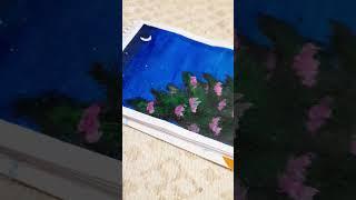 Night Scenery painting #watercolor #art #️