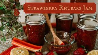 How to Make Strawberry Rhubarb Jam with No Pectin | Preserving Strawberries | Seasonal Recipes