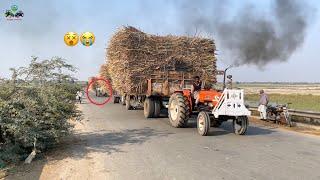 Tractor Fail  Fiat 640 and Ford 4600 Carry Sugarcane Trailer Motorway Bridge