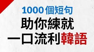 1000個短句助你練就一口流利韓語（简体／繁體字幕）