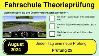  Führerschein Theorieprüfung Klasse B  August 2024 - Prüfung 25 