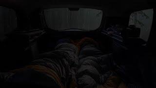 10 Hours ️ Fall asleep in a cozy car cabin with heavy rain and thunder - Sounds for sleeping