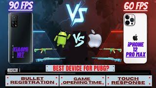 Android vs iPhone PUBG Comparison Test - 60fps vs 90fps - Mi 10T VS iPhone 12 Pro Max |Best for PUBG