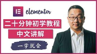 Elementor 网站设计初学教程，从头讲起，一学就会，不需要输入任何代码，设计 Wordpress 网站轻松容易