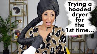 Trying A Bonnet Hooded Dryer for the 1st time! | BiancaReneeToday