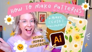 Pattern Making in Adobe Illustrator Made EASY + How to Create iPhone & Desktop Wallpaper Templates!