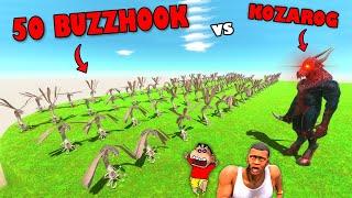 50 BUZZHOOK vs ALL UNITS in Animal Revolt Battle Simulator with SHINCHAN and CHOP