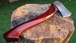 Amazing woodworking art on an axe handle with basic tools | Exquisite craftsmanship