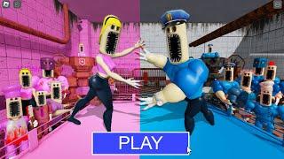 EXE BARRY WOMAN Team Vs EXE BARRY MAN Team in BARRY'S PRISON RUN! New Scary Obby (#Roblox)