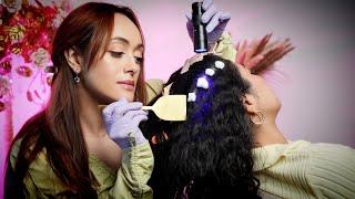 ASMR Curly Scalp Check & Gentle Care | Hair Examination, Massage, Brushing, Oil & Sensations Test