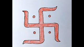 How to Draw Swastik Without Crossing | Shubh Labh | Easy Swastik Symbol Drawing #shorts