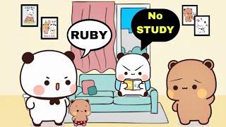 Ruby says, "NO STUDY!   | Bubu Dudu Stories Peachgoma Bubu Dudu cartoon @BubblyDudu