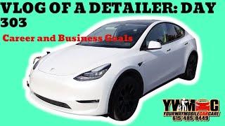 MOBILE DETAILING  BUSINESS: DAY 302 - DETAILING A TESLA MODEL Y - DOWNTOWN - MOBILE DETAILING!!