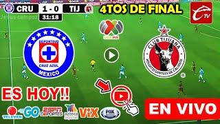 Cruz Azul vs. Tijuana en vivo, donde ver, a que hora juega Cruz Azul vs Tijuana CUARTOS DE FINAL hoy