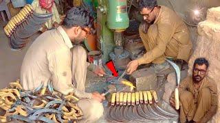 How To Making A Sickle Mass Production Of With Power Hammer In Factory ! Amazing Forging Process