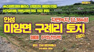 안성 미양면 구례리 토지 (sk 스마트코어폴리스 산단 인접) ,자연녹지,답,364평 매매