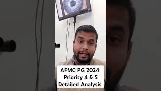 AFMC PG 2024 Priority 4 & 5 Detailed Analysis #afms #afmc #pg #neetpg #neetpgcounselling #residency