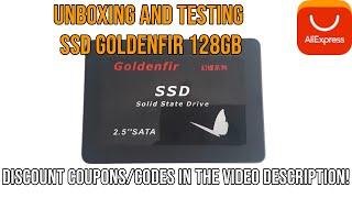 Unboxing SSD Goldenfir 128GB by AliExpress Goldenfir SSD Store Tests in Windows and Linux (Xubuntu)