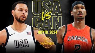 USA vs Canada Full Game Highlights | Olympics Warm-Up | July 10, 2024 | FreeDawkins